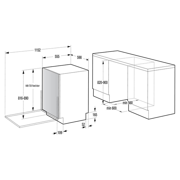 Ugradna mašina za pranje posuđa Gorenje GV663A66/