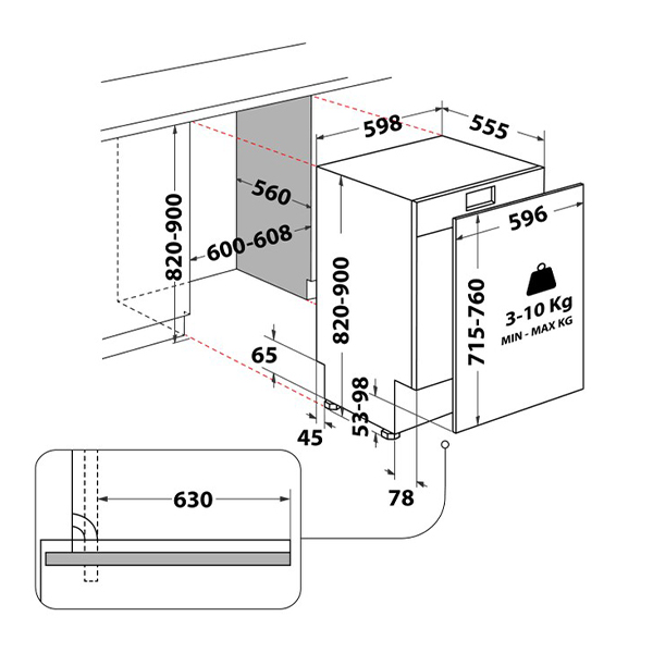 Ugradna mašina za pranje posuđa Whirlpool WH7IPC15BM60