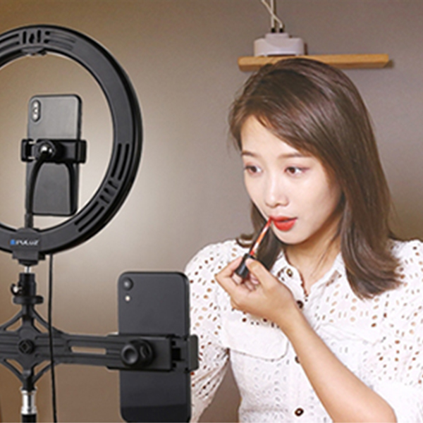 Stativ Puluz PKT3070B 1,1m RGBW LED ring 26cm Tripod 3xSmatrphone