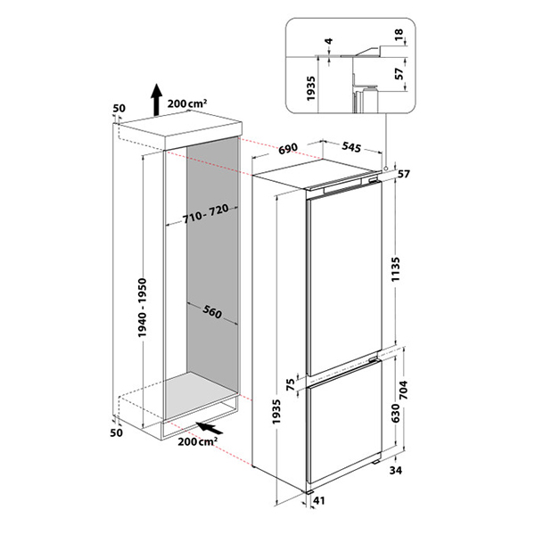 Ugradni kombinovani hladnjak Whirlpool SP40 812 EU 2 Ugradni kombinovani hladnjak Whirlpool SP40 812 EU 2