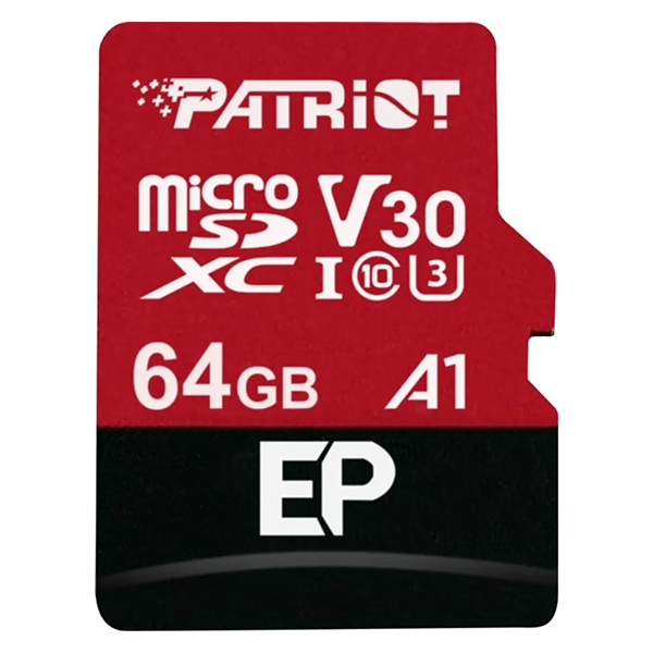 Micro SDXC Patriot V30 U3 EP series 64GB 4K recording Micro SDXC Patriot V30 U3 EP series 64GB 4K recording