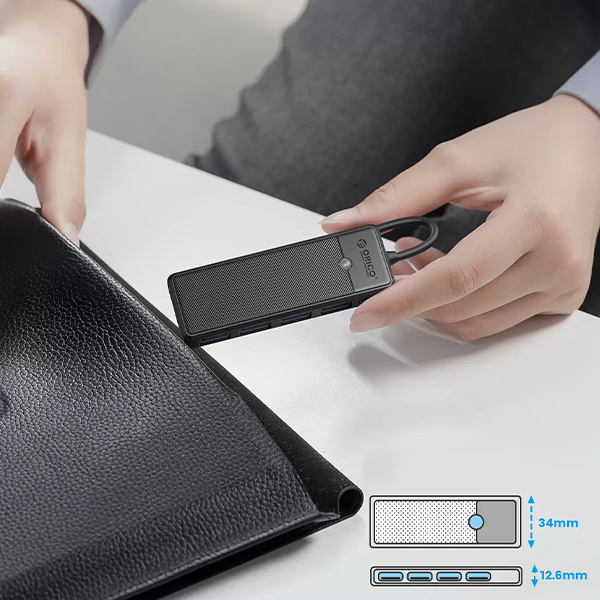 USB HUB Orico PAPW4A-C3-015-BK-EP-IP 4XUSB-A 3.0