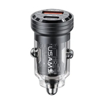 Punjač za auto Usams CC175CC01 45W PD A+C Transparent Black Punjač za auto Usams CC175CC01 45W PD A+C Transparent Black