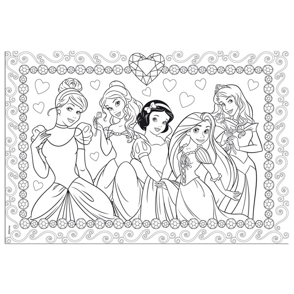 Puzzle Lisciani Disney Princess 2u1 složi i oboji - 108 komada