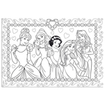 Puzzle Lisciani Disney Princess 2u1 složi i oboji - 108 komada