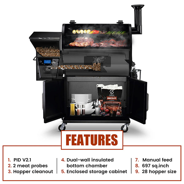 Roštilj na pelet Z Grills ZPG-700D3 Wood Pellet Grill Smoker 8in1