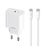 Adapter Maxlife MXTC-06-20C PD QC charger 1xUSB-C 20W + USB-C/USB-C cable 20W OEM0101311