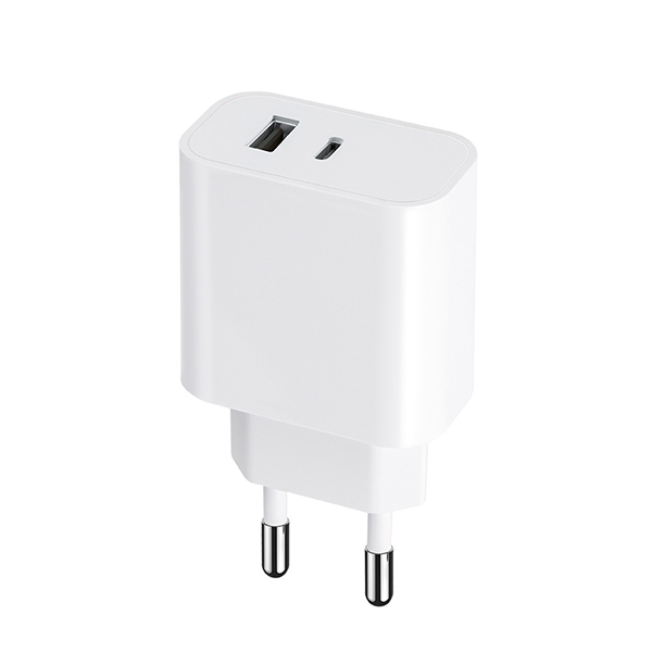 Adapter Maxlife MXTC-06 PD QC charger 1xUSB-C 1xUSB 30W white OEM0101203