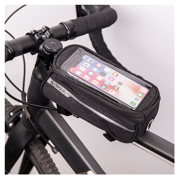 Vodootporna torbica za bicikl Waterproof bike frame bag with phone holder black OEM100508