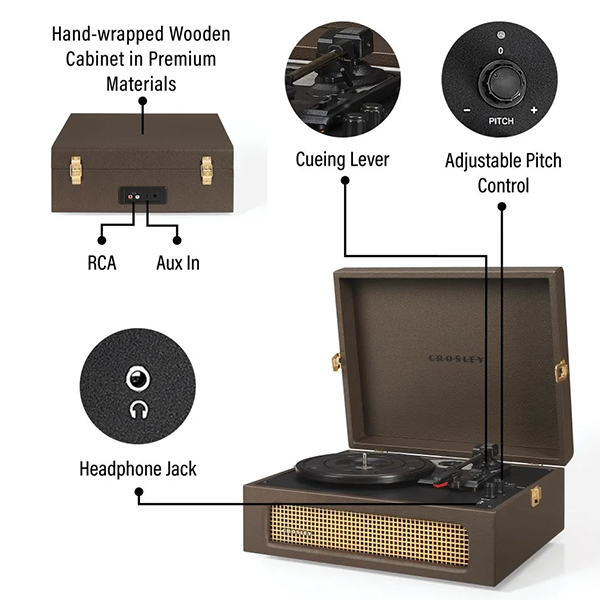 Gramofon Crosley Voyager CR8017B-CO4 Bluetooth (Cocoa)