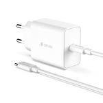 Zidni punjač Devia Rocket PD 45W 1xUSB-C bijeli + kabl USB-C/USB-C (BRA014353)