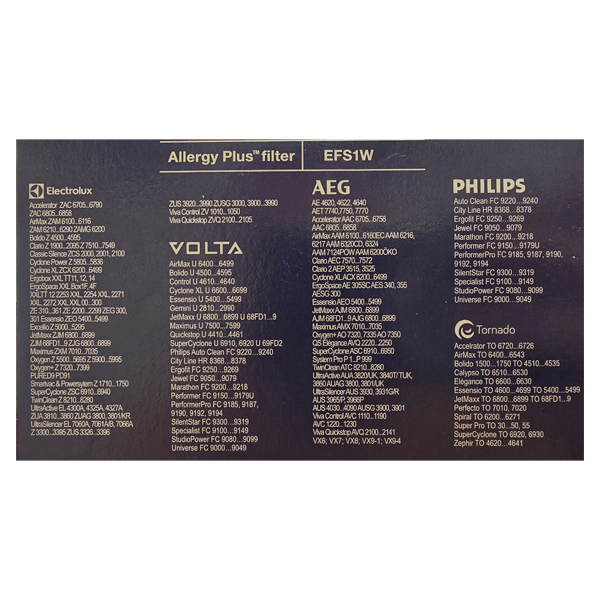 Filter za usisivače Electrolux/AEG/Tornado/Volta/Philips EFS1W 1 Filter 900 16 77-68/2