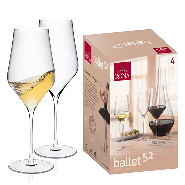 Čaše za bijelo vino RONA Ballet 520 ml 4/1 7457/520