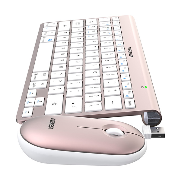 Tastatura i miš Everest KB-BT72 2,4GHz BT Wireless US Rose Gold