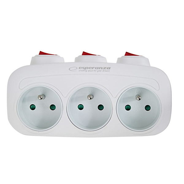 Razdjelnik trostruki Esperanza ELK307W 3GN White