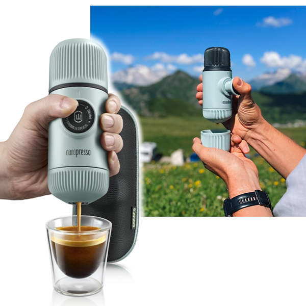 Aparat za espresso Wacaco Nanopresso Arctic Blue + futrola (W230344) prenosivi