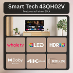 TV QLED Smart Tech 43QH02V 4K Smart Whale OS
