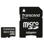 Micro SD Transcend 4GB klasa 4+adapter