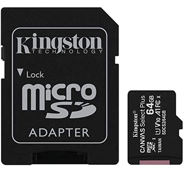 Micro SDHC kartica Kingston 64GB Canvas Select Plus C10+SD adapter