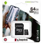 Micro SDHC kartica Kingston 64GB Canvas Select Plus C10+SD adapter