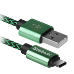 Data kabl Defender USB09-03T Pro Type C 1m 2.1A Green