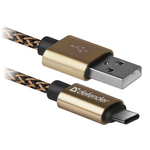 Data kabl Defender USB09-03T Pro Type C 1m 2.1A Gold