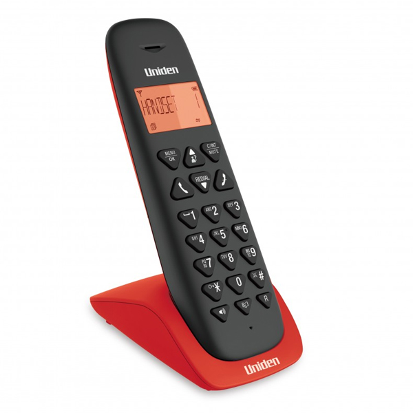 Bežični telefon Uniden AT3102 crveni