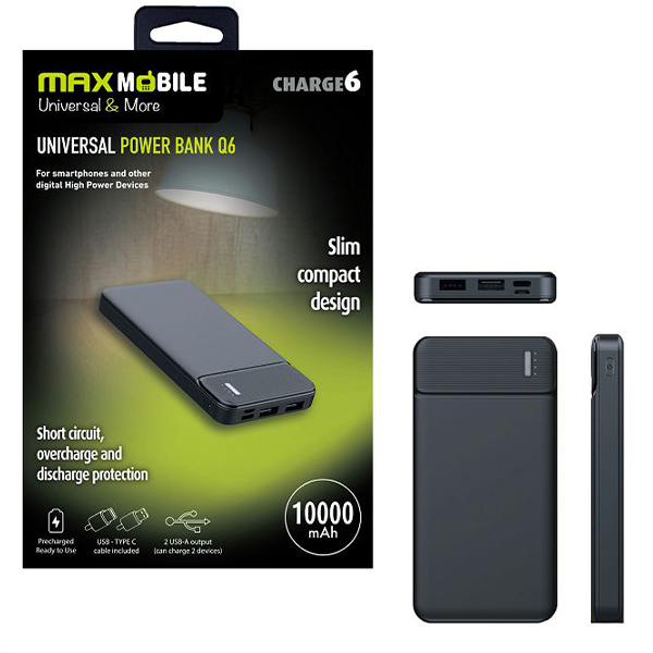 Power bank Maxmobile Box Q6 10000mah USB Dual USB crni