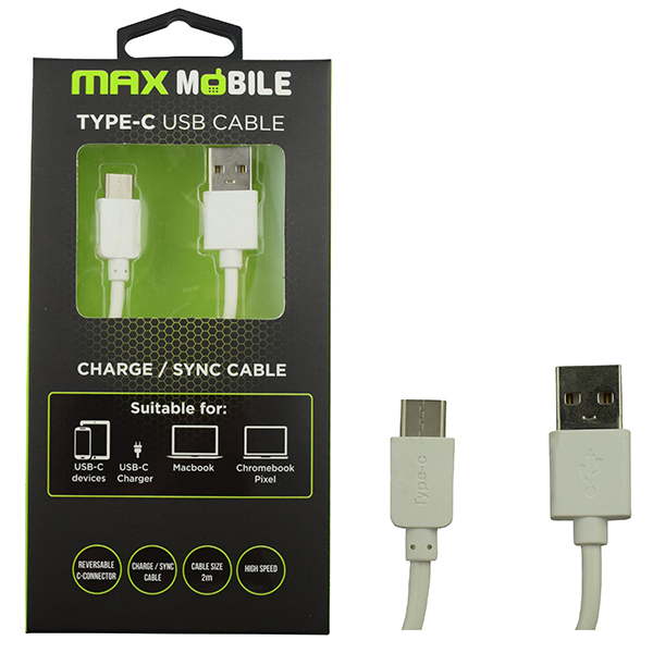 Data kabl Maxmobile USB 2.0 Type-C 2m bijeli