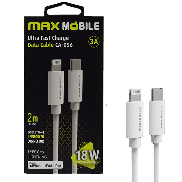 Data kabl za iphone Maxmobile Lightning-Type C 3A MFI Apple 2m bijeli