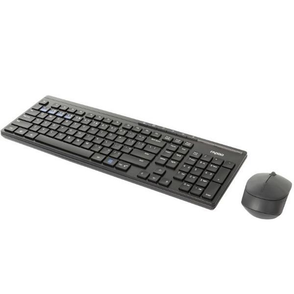 Tastatura+miš Rapoo 8100M Multi mode Wireless us Combo set CRNI