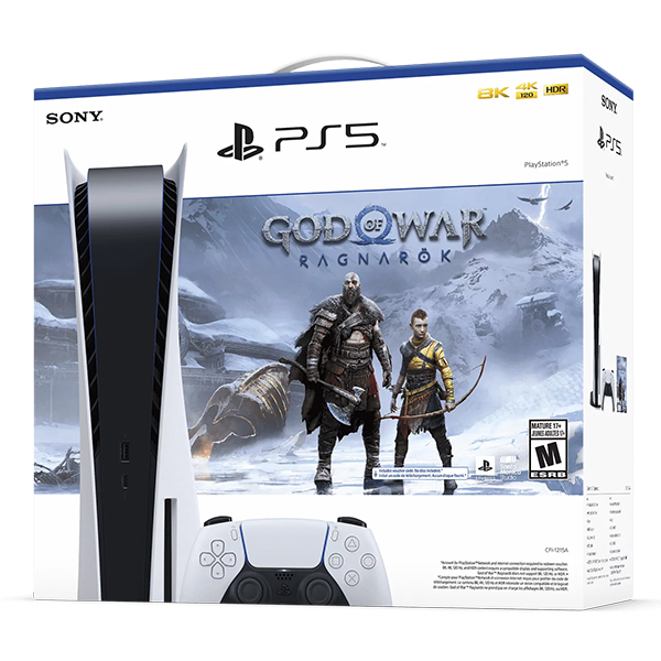 Sony PlayStation PS5 Disc Edition Blu-Ray God of War Ragnarok Bundle
