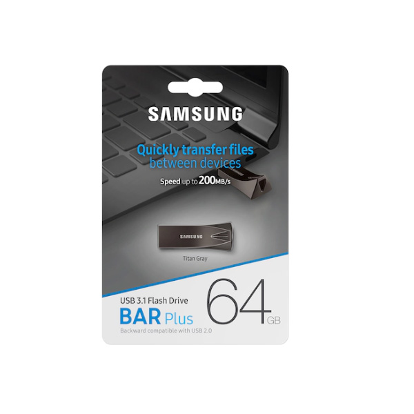 USB Samsung 64GB BAR Plus Titan Gray 3.1 MUF-64BE4