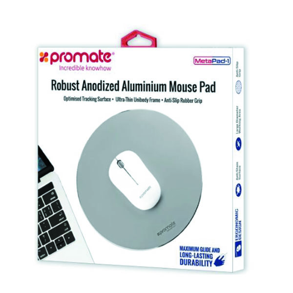 Podloga za miša Promate Metapad-1 aluminijumska za miš srebrna Podloga za miša Promate Metapad-1 aluminijumska za miš srebrna
