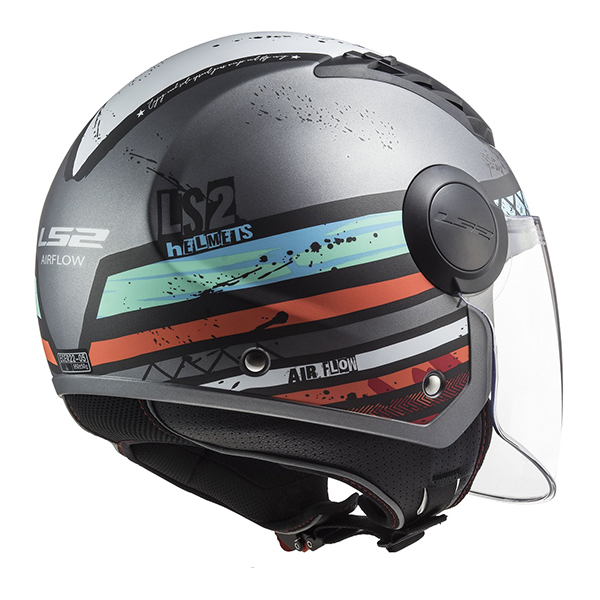 Kaciga LS2 OF562 Airflow Ronnie Matt silver/blue XXL Kaciga LS2 OF562 Airflow Ronnie Matt silver/blue XXL