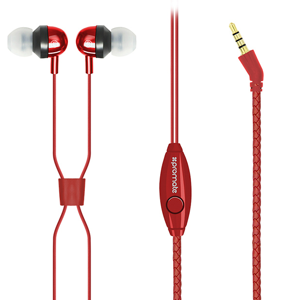Slušalice Promate Retro-2 1.2m crvene