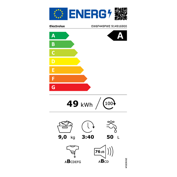 Veš mašina Electrolux EW6F449PWE 9kg/1400rpm