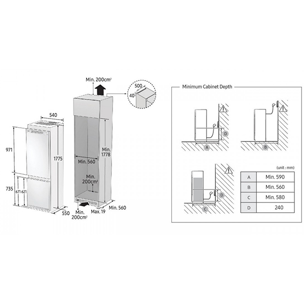 Ugradni kombinovani hladnjak Samsung BRB26602FWW/EF (No Frost)/