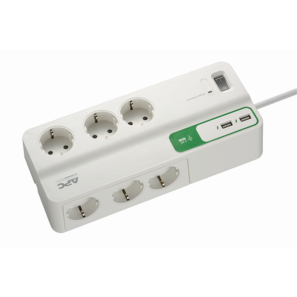 UPS Produžni kabl sa prenaponskom zaštitom APC PM6U-GR Essential 6ut USB