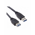 Kabl USB A-USB A M/F (produžni) 5m crni