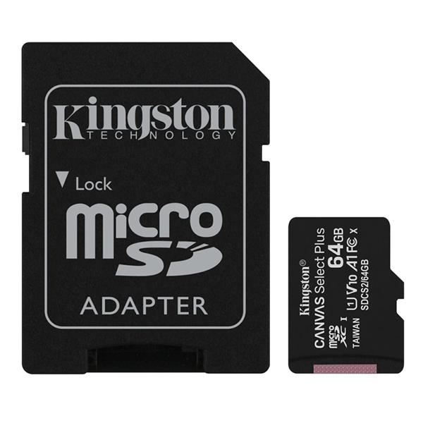 Micro SD Kingston A1 SDXC 64GB 100R class 10 SDCS2/64GB+adapter