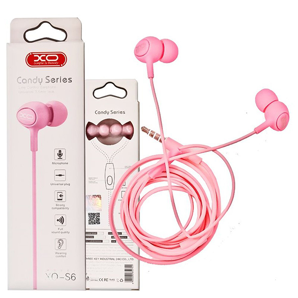 Slušalice XO S6 jack 3,5mm pink