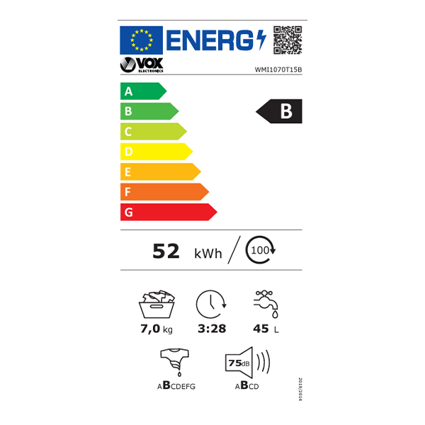 Veš mašina Vox WMI1070-T15B 7kg/1000rpm inverter