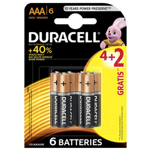 Baterije Duracell AAA 4+2/pak Basic